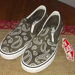 Vans, olive, size 10.5 , slip on